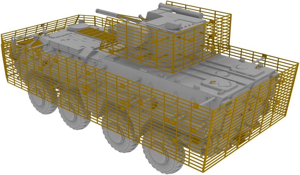 IBG 1/72 Ukrainian Army BTR-4E Wheeled Armored Vehicle with Slat Armor Plastic Model Kit PB72118