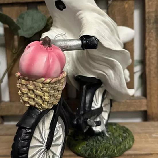 Bike Rider Ghost Statue Resin Ghost Riding on A Bicycle