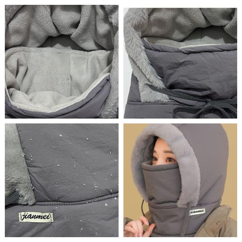 Winter Women's Thermal Balaclava Thickened Cold-Resistant Face Cover and Neck Warmer In One Outdoor Windproof Cycling Beanie