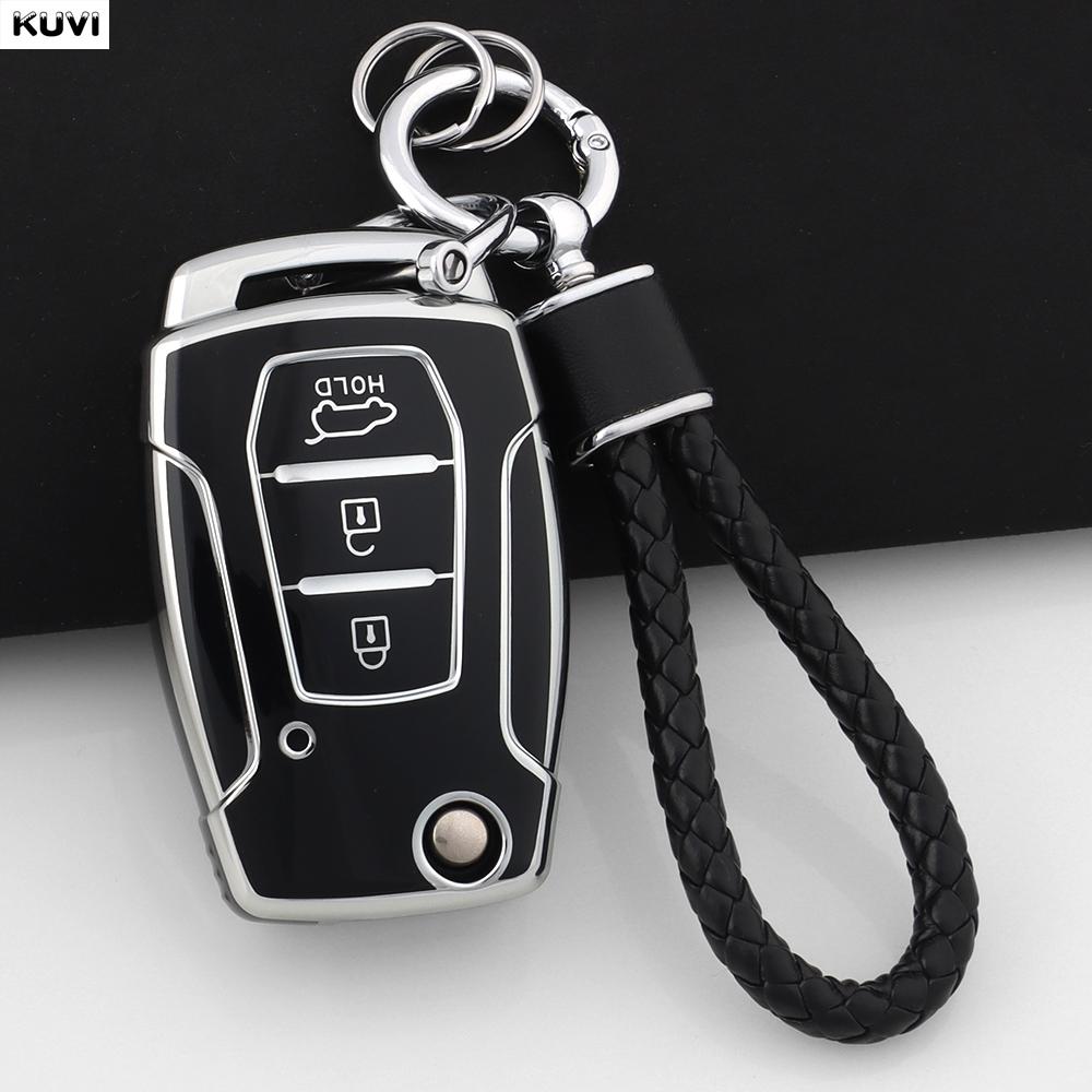 Tpu Car Flip Key Case Cover Shell Fob Keychain For Ssangyong Kyron 2 Sanka Actyon Korando Tivoli Protector Keyless Accessories