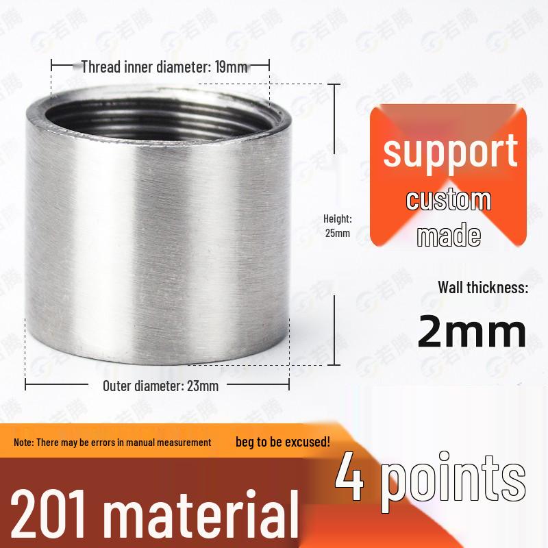 304 Stainless Steel Double Female Thread Pipe Fitting, Internal Thread, 4 to 6 Points, 1 Inch
