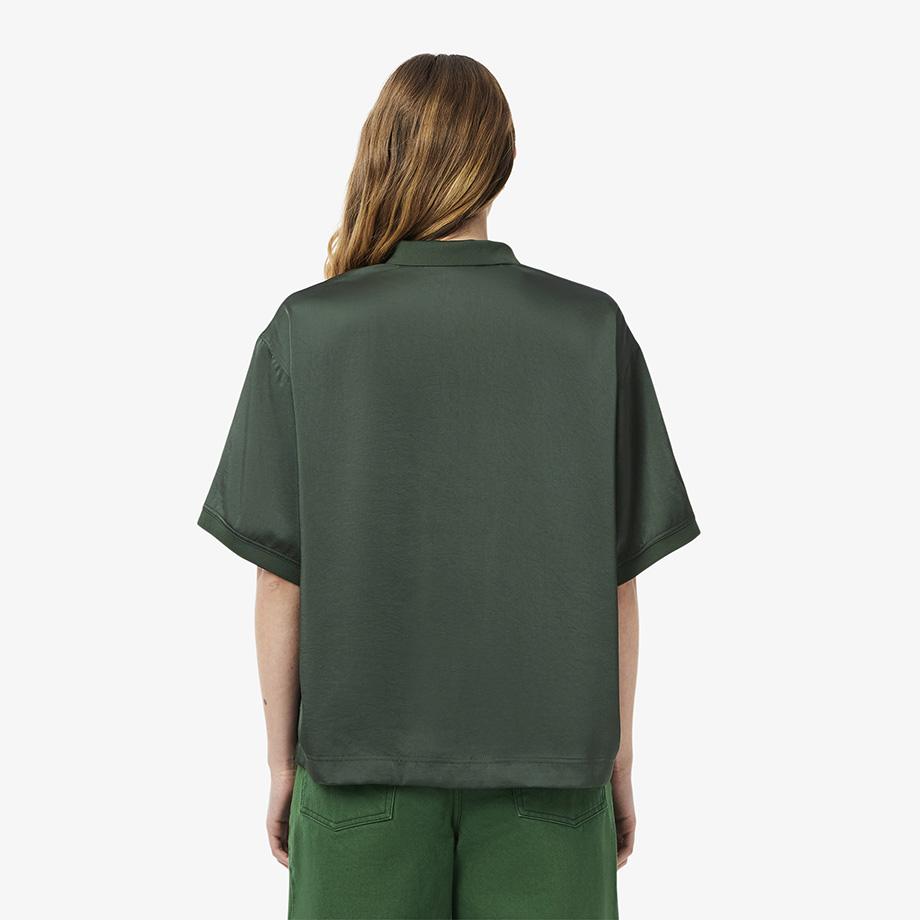 [lacoste] Women's Oversized Silky Fluid Shirt CF9747-55GHCF