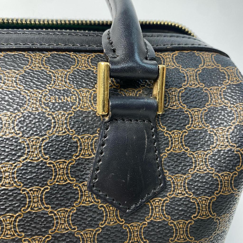 Gebrauchte CELINE Boston Tasche schwarz/braunes Leder Damen