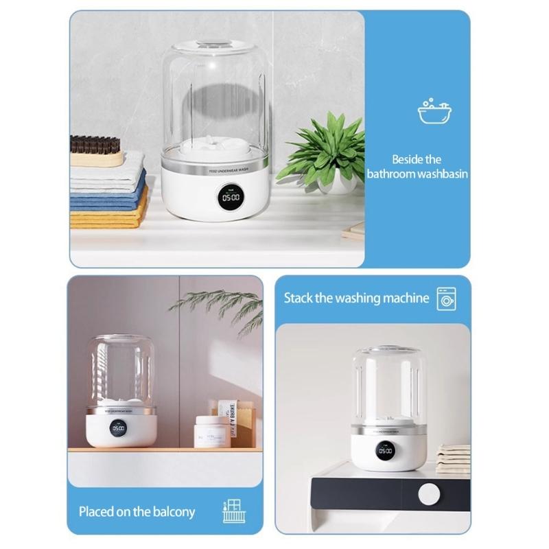 Efficient Washing Machine Small Washer Small Laundry Machine Underwear Socks Washing Machine for Camping and Home Use