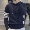 Autumn/Winter 2023 Men's Fashion Trend: Three-Bar Hooded Knitted Sweater