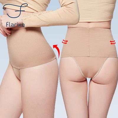 High Waist Tummy Control Panties Women Belly Shaper Pants Butt Lifter Panty Striped Briefs Plus Size Slimming Underwear