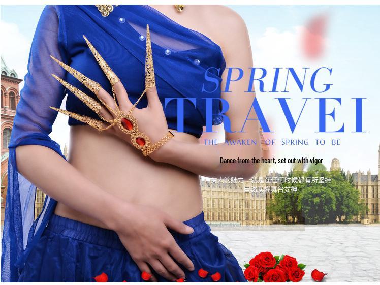 Indian Dance Costume: Extended Jewelry and Thousand-Hand Guanyin Sleeves for Xinjiang Ethnic Style Performance