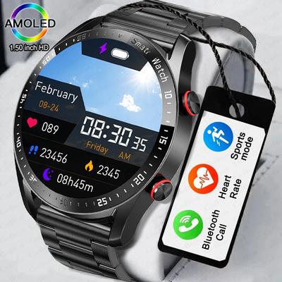 2025 Nowy 1,5-calowy Smartwatch Męski Połączenia Bluetooth Tętno EKG Zdrowie Fitness Zegarek Sportowy Wodoodporny Smartwatch dla Biznesmena