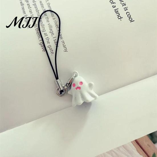 Ghost Keychain Pendant Cartoon Shape Halloween Party Charm Phone with Lanyard Backpack Accessories