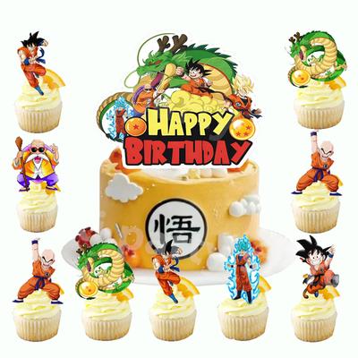 Dragon Ball Pasta Süsleme Goku Figürü Doğum Günü Partisi Malzemeleri Cupcake Üstleri Parti Hediyelikleri Bebek Partisi Oyuncakları Hediyeler