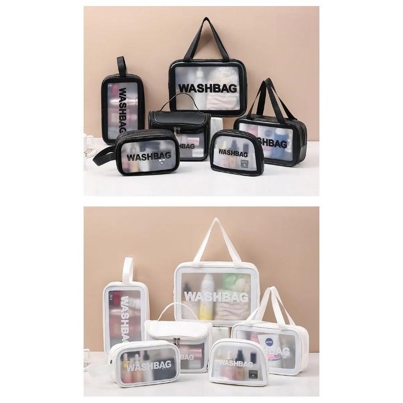New Transparent Makeup Bag Set Toiletry Organizer Washbag for Women Portable Toiletries Pouch Travel Essential Cosmetics Bag