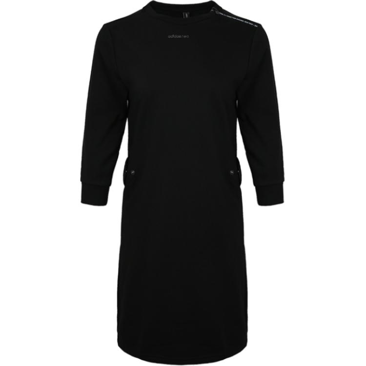 

Adidas Neo Fashionable Comfortable Soft Skin-Friendly Long Sleeve Dress Women dress Black DU2376 M