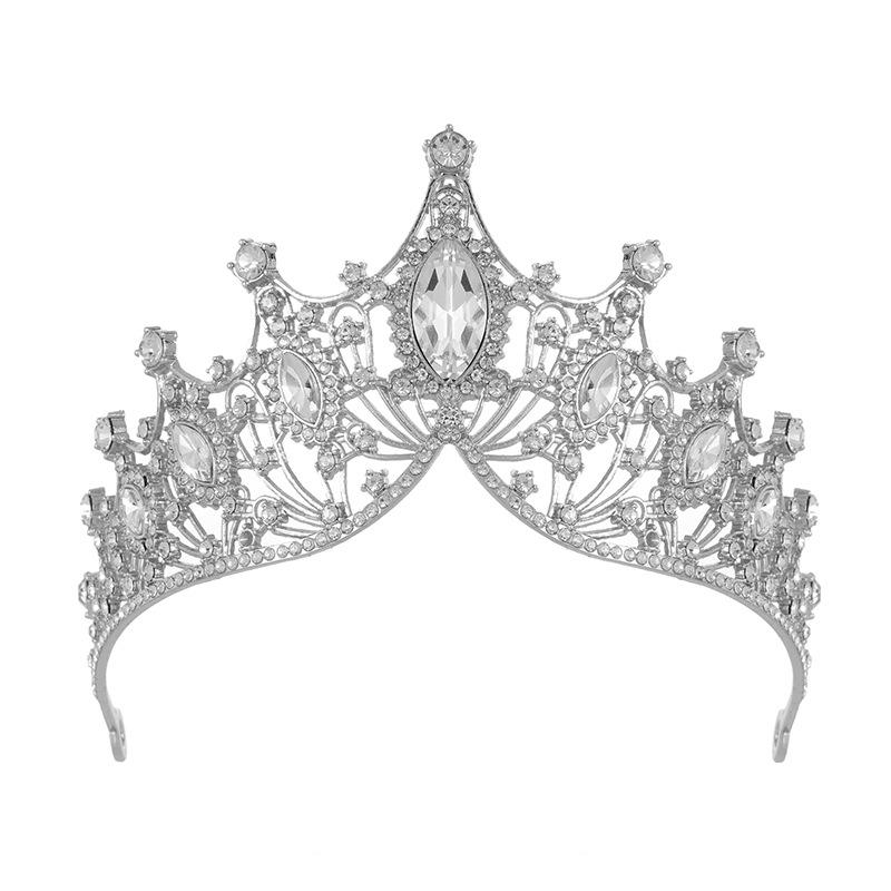 Bridal Crown Styling Wedding Dress Accessories Rhinestone Marquise Korean New Retro Wedding Headwear