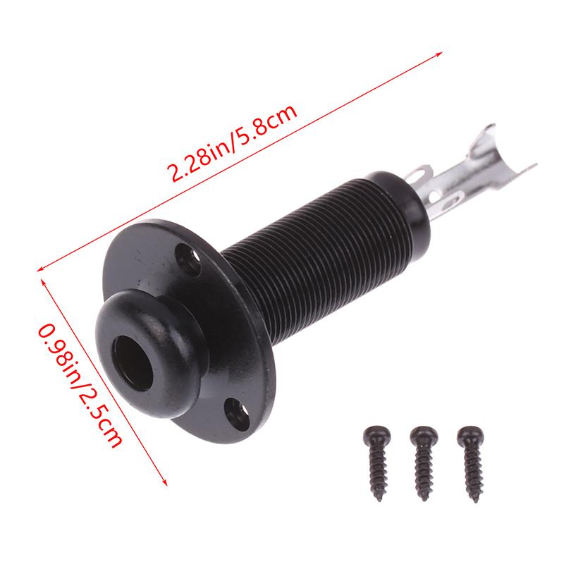 Acoustic Electric Guitar Stereo End Pin Jacks Socket Plug 6.35Mm 1/4Inch Hole Pickup Stereo Output Jack Plug Socket Guitar Parts