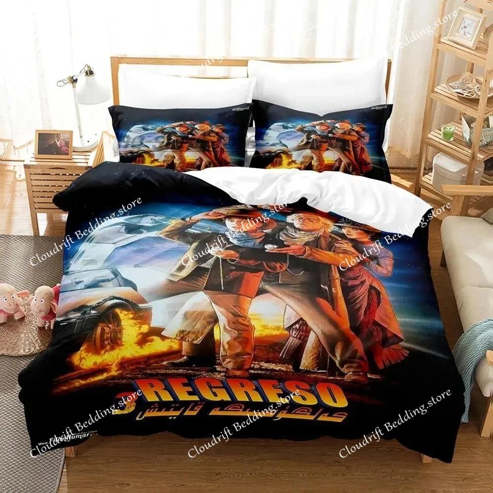 Back To The Future Bedding Set Boys Bedroom 3D Printed Duvet Cover Set Single Double Queen King Size Quilt Cover Pillowcase