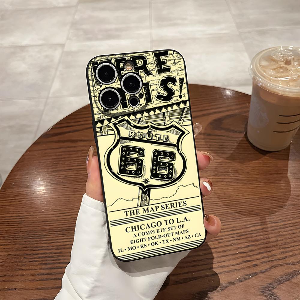 

Чехол для телефона America Route 66 для 15 Pro Max Iphone 14 16 Pro Max 12 15 Plus 13 Pro 11 Xr X Xs Силиконовая задняя крышка iPhone16