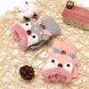 Korean Style Reindeer Plush Gloves Winter Mittens Half Finger Knitted Gloves  Winter
