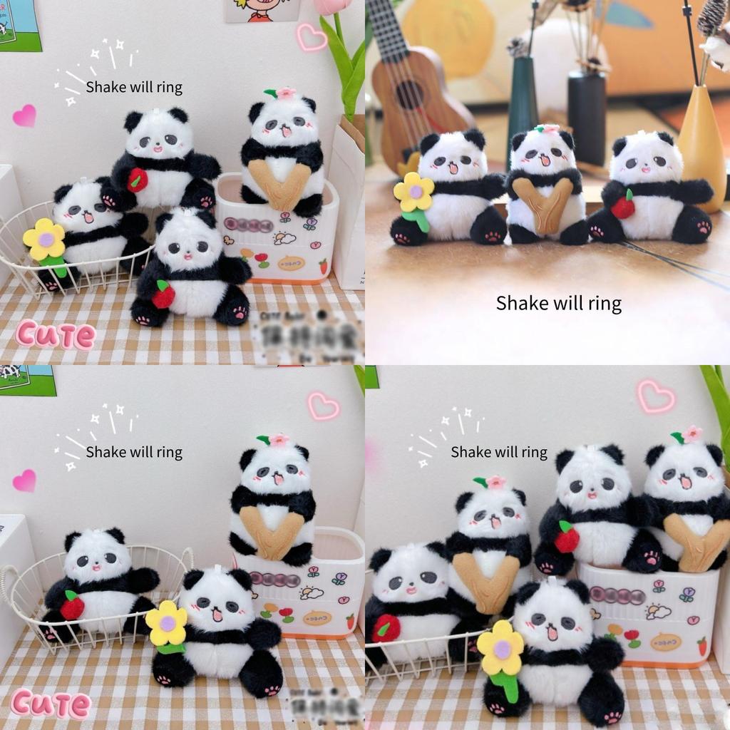 Adorable Panda Plush Keychain Toy With Cute Sounds Perfect For Backpacks And Accessories