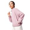 Li Ning Fitness Series Fleece Lined Warm Lock Temperature Dry Loose Stand Collar Sweatshirt Women Sweatshirt AWDV946-5