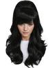 Linfairy Retro Cosplay Housewife Festival Long Wig 60s-80s Wig, Heat-Resistant, Accessory, Cosplay, (Black)
