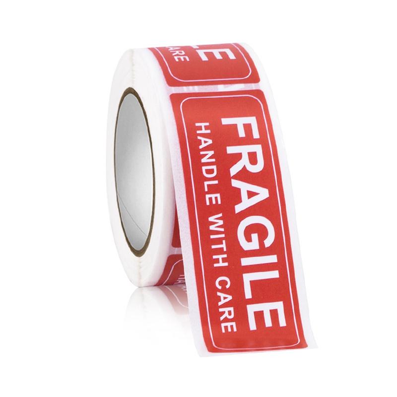 120-500Pcs Fragile Stickers Roll Handle With Care 2.5Cm*7.5Cm Shipping Label Packaging Remind Label Thank You Stickers