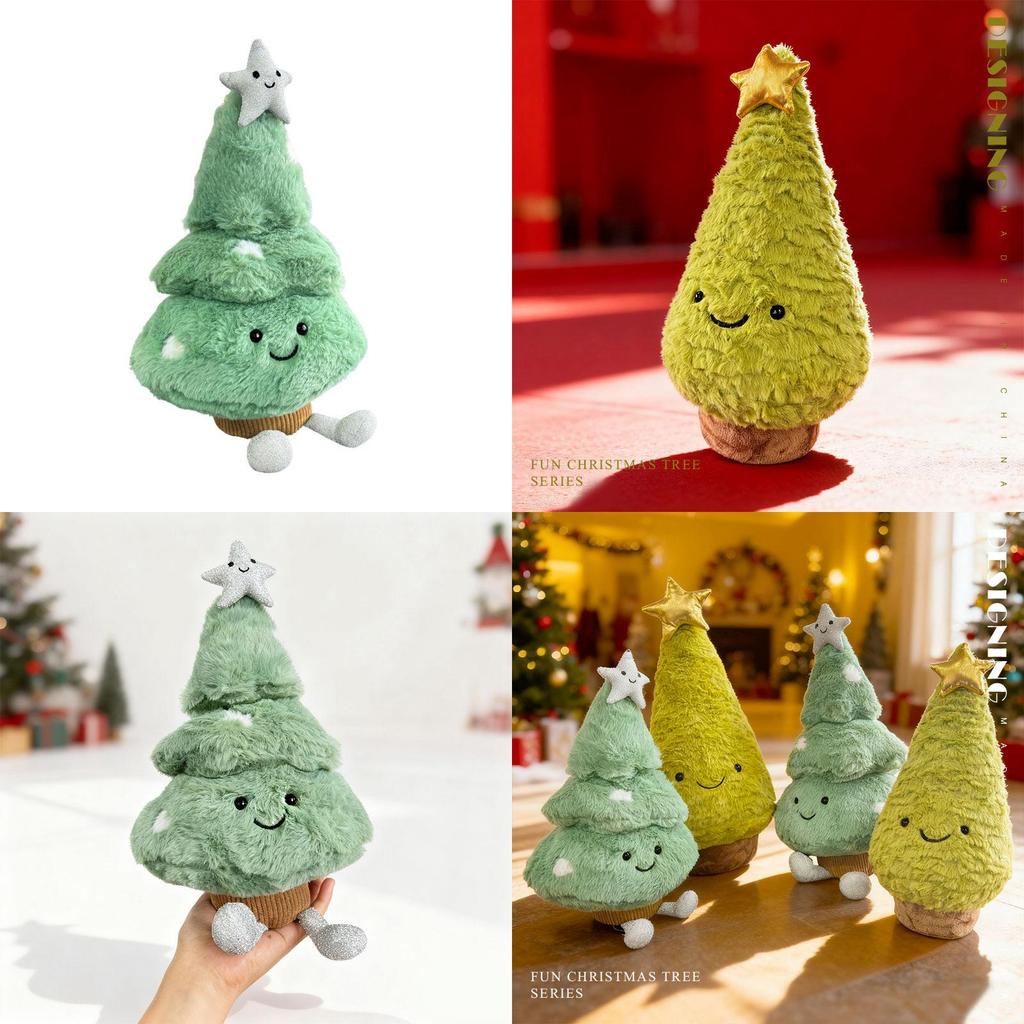 Christmas Tree Plush Toy With Pp Cotton Fill For Kids Holiday Decor