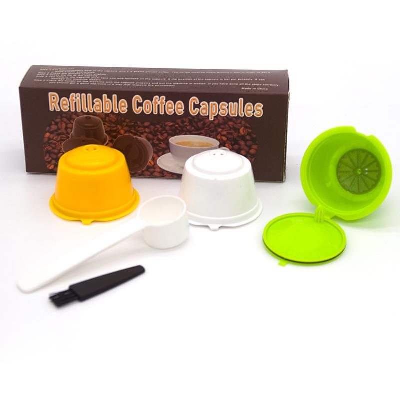 Многоразовая кофейная фильтр-чашка для капсул Nespresso Dolce Gusto 3-Pack with Spoon + Brush