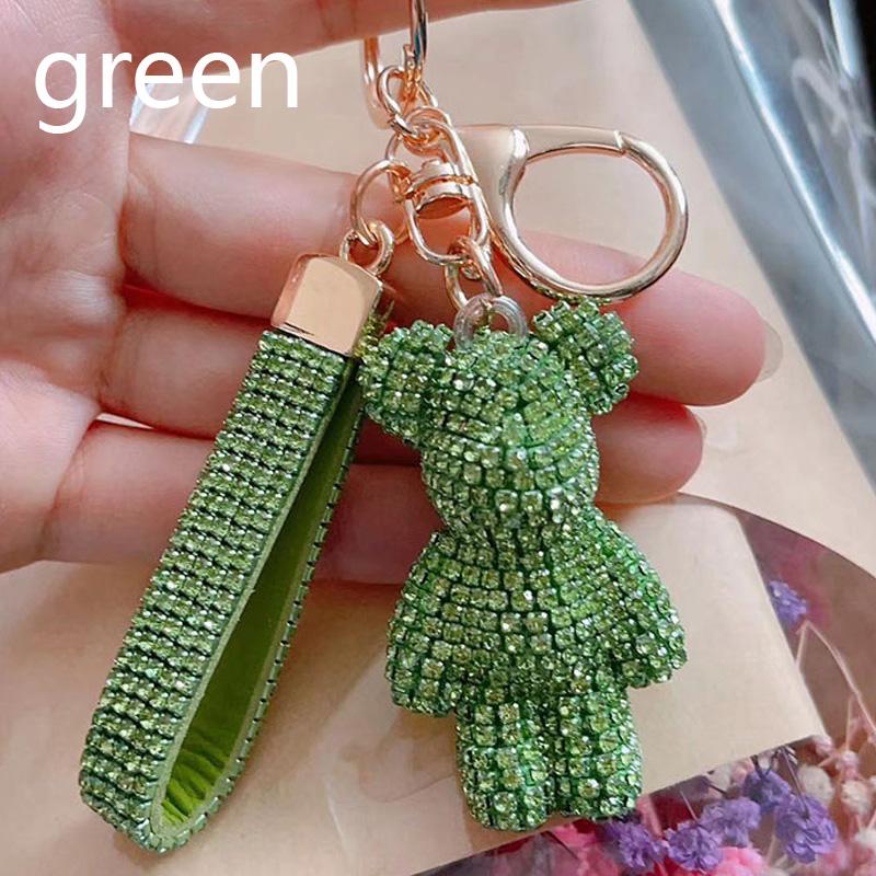 High Quality Animal Rhinestone Keychain Belt Car Key Box Pendant Luxury Rhinestone Bear Bag Keychain Women Bag Pendant Girl