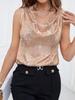  V-Neck Sequin Loose Pullover Tube Top - Sexy Fashion Short Vest for Women
