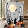 Halloween Black Cats Pattern Theme blanket Lightweight Warm Flannel Blanket Decorative Throw Blanket for Home Decoration