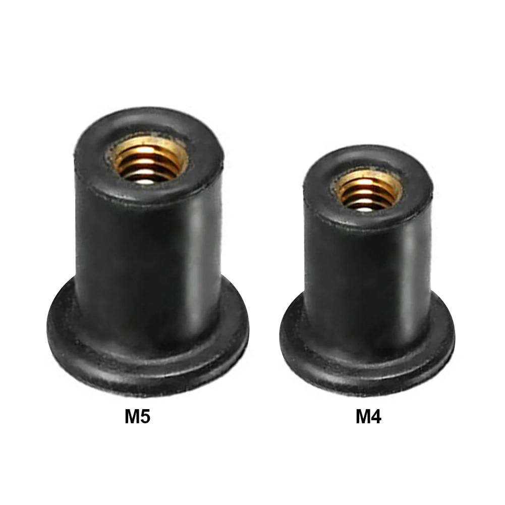 10 buc. Piulițe metrice din cauciuc pentru motociclete M4 M5, carena de parbriz, aluminiu anodizat, șuruburi, accesorii