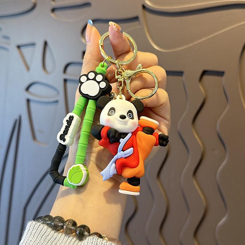 Kung Fu Panda Soft Rubber Keychain - Cute Schoolbag Ornament for Men & Women