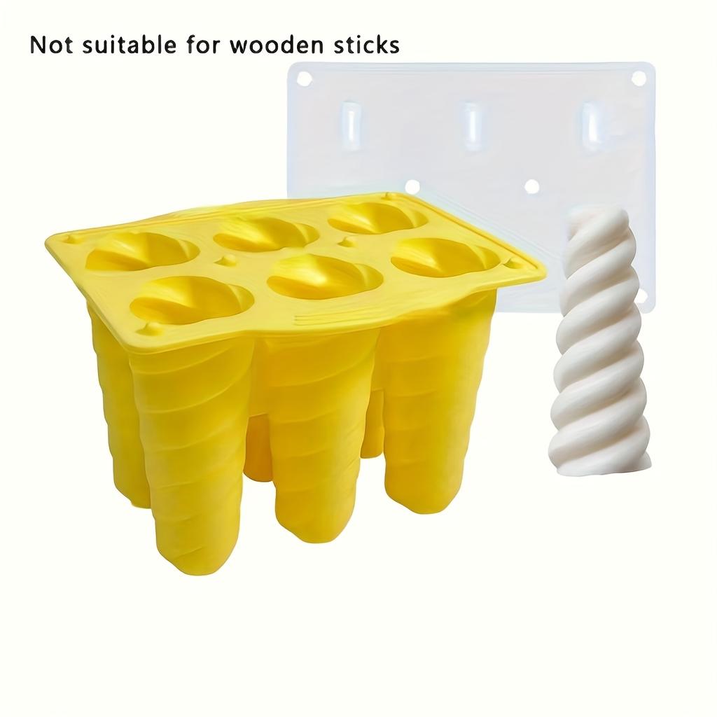 1pc Spiral Ice Cream Mold 6-Hole Silicone DIY Ice Pop Mold Ice Tray For Ice Maker Summer Beach Vacation