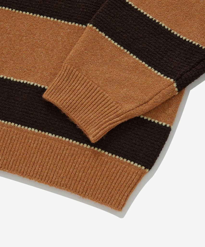 COVERNAT Striped Collar Knit Orange