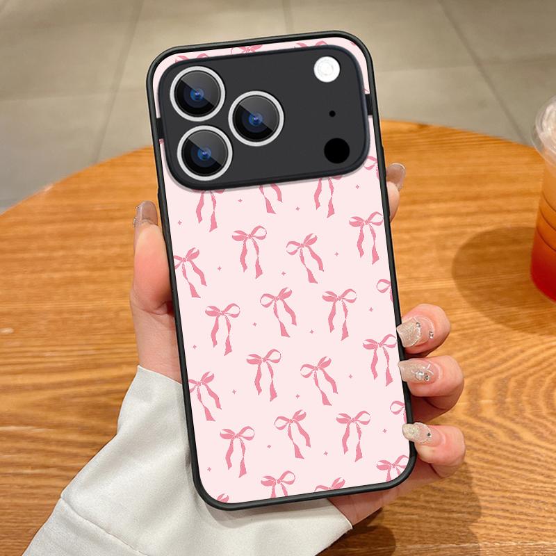 Translucent Matte Magnetic Phone Case For iPhone 17 16 15 Pro 14 13 Pro Max 16e 17e For Magsafe Bowknot Print Hard PC Back Cover