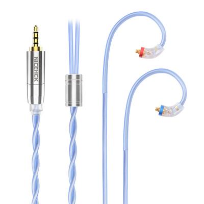 NICEHCK SkyFlag Earphone 7N Single Crystal Copper and 6N Single Crystal Copper MMCX Metal Upgrade Cable MMCX Recable, Silver-Plated Mix, 2.5mm Plug,