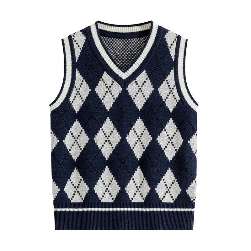 British Style Autumn/Winter Knit Vest for Primary and Secondary School Students