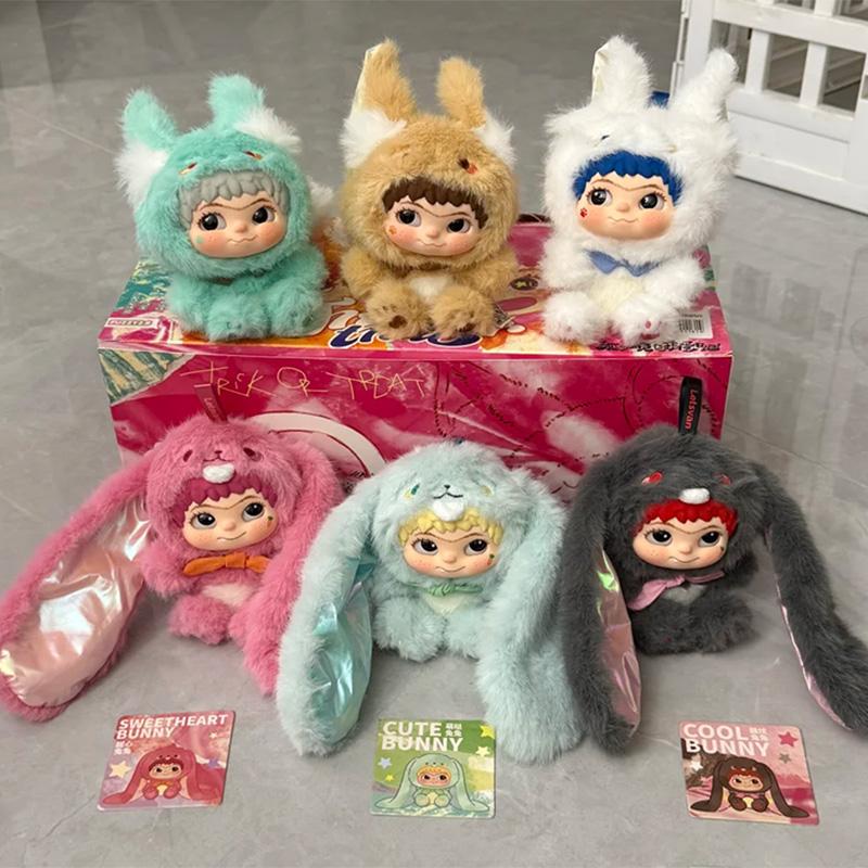Wakuku V2 Fox and Bunny Trick Or Treat Series Plush Vinyl Blind Box Keychain Pendant Mystery Box Surprise Collectible Toy Gifts