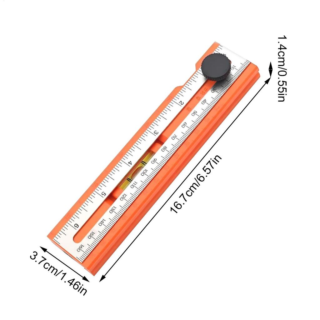 Woodworking Measuring Tools Scribing Ruler Adjustable Guide With Angle Marking 15-90 Degree For Layout Gauge Portable