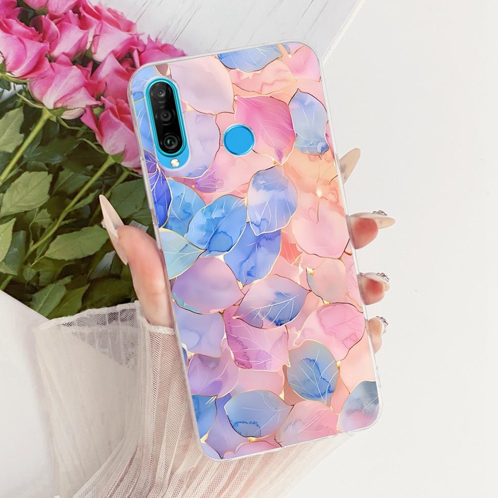 Transparent For Huawei P30 Lite Case Cover Cute Cat Fashion Butterfly Funny Painted Casing MAR-L01A MAR-L21A MAR-LX1A