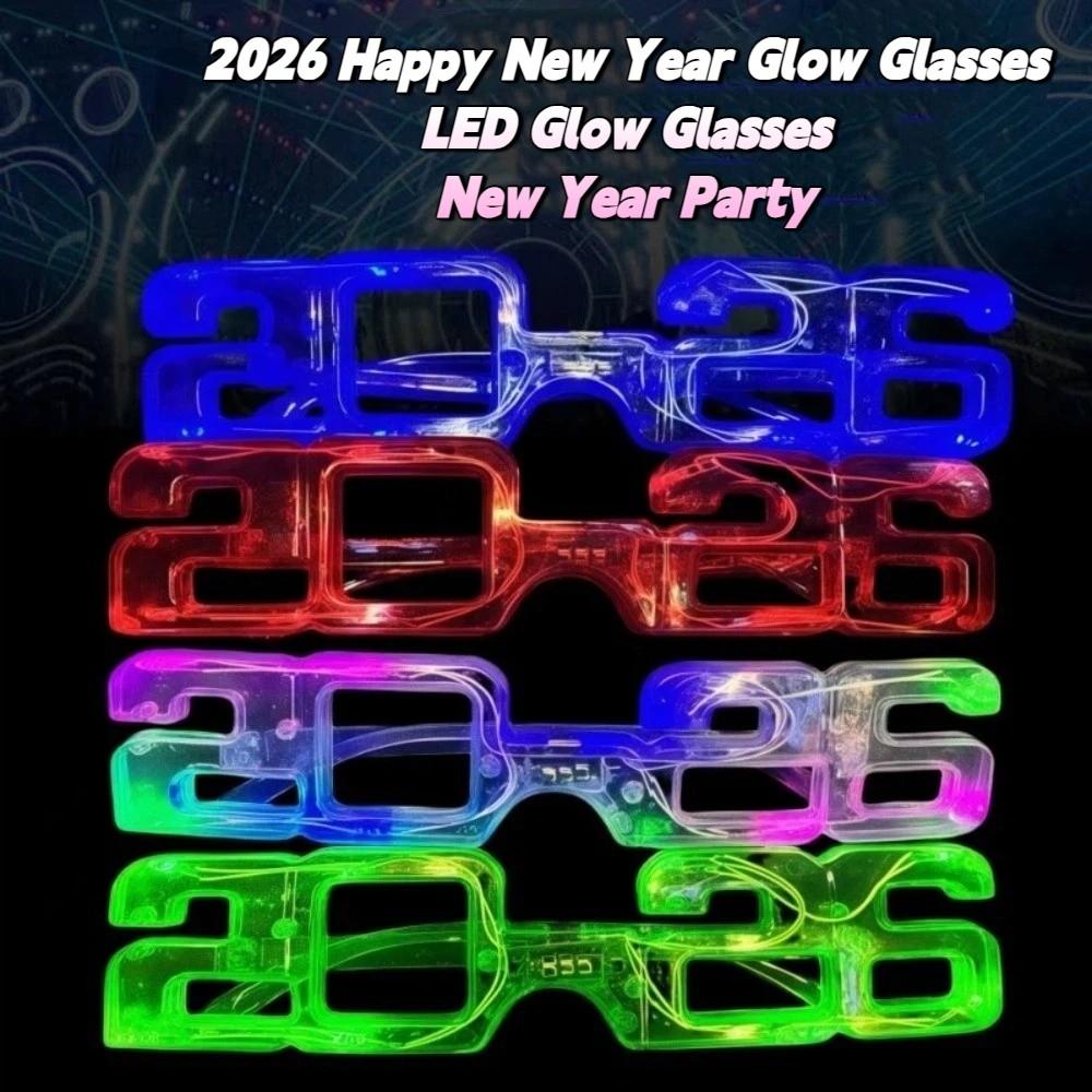 LED Glow 2026 LED Glow Glasses Square Shape New Year Party Glasses  Rave Nightclub