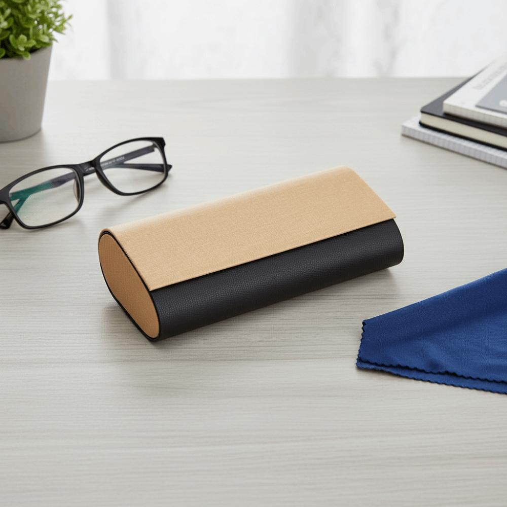 Scratch Resistant Double Layer Glasses Case PU Leather Sunglasses Storage Box Hard Glasses Case