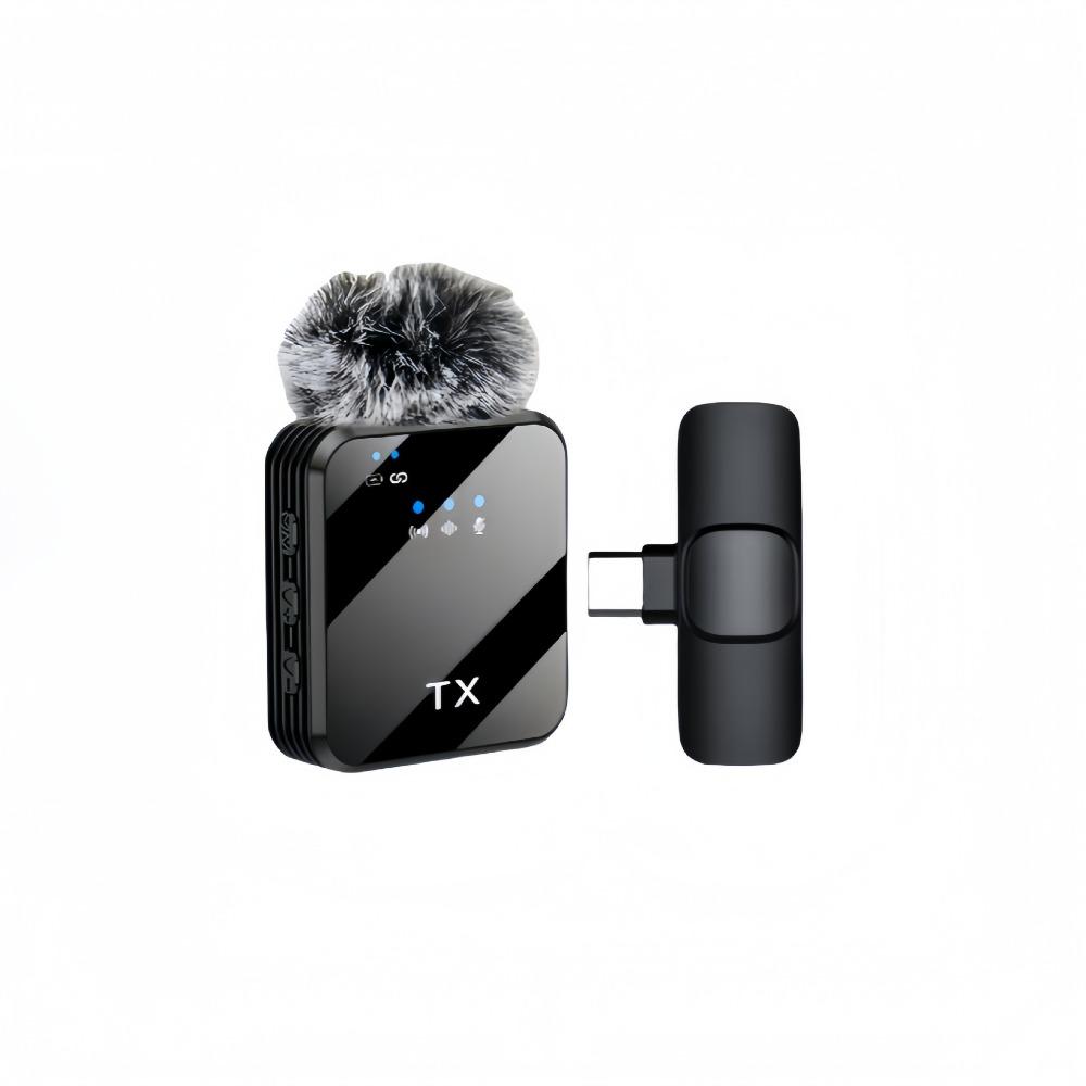 Mini Wireless Microphone Noise Cancellation Lapel Microphone Clip-On Microphone Travel