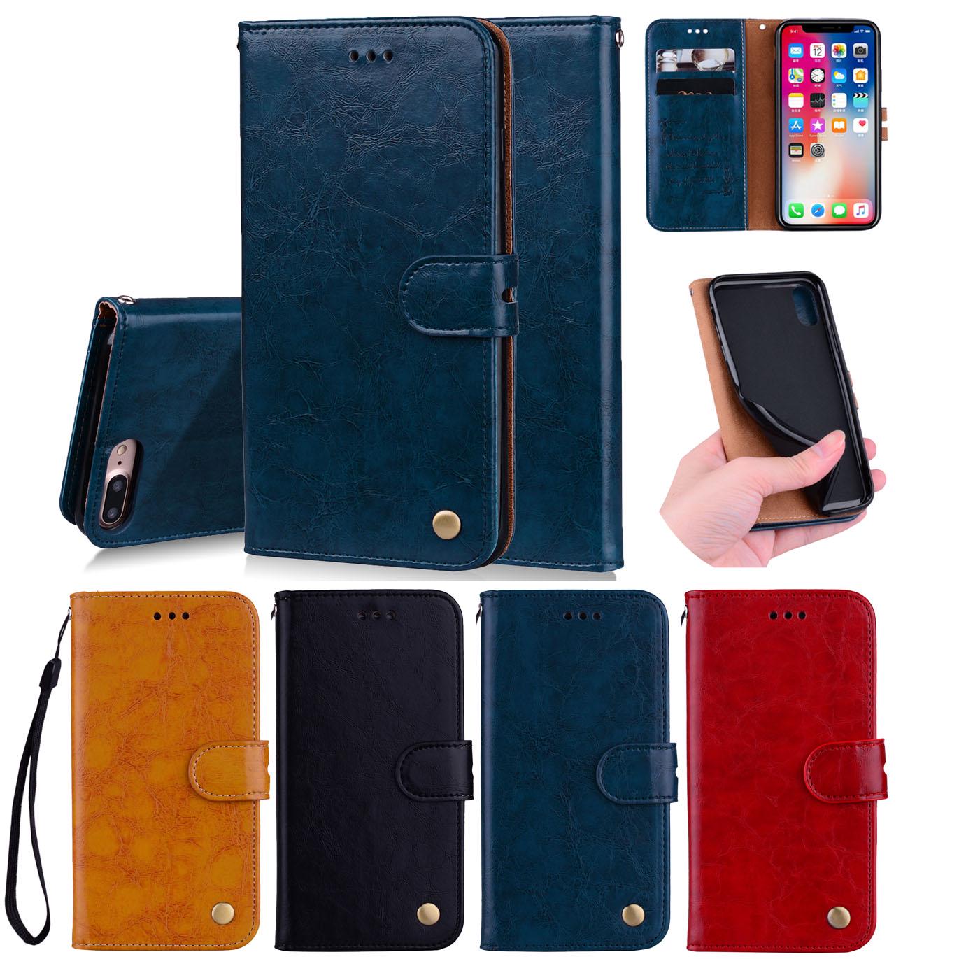 

Масло воск текстуры кожаный бумажник случай книга Обложка магнитной пряжкой слота для Samsung Huawei Xiaomi