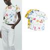 Summer New Product Women's Clothes French Straight Cotton Silm Print Round Neck Short Sleeve T-shirt Top 0264335