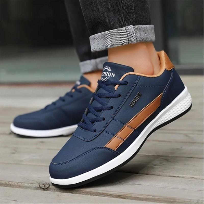 Shoes for Lace Up Footwear Vulcanized Men Leather Sneaker Casual Comfortable Non-Slip  Sports Shoes Men Outdoor Footwear Tennis