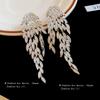 Silver Needle Zircon Leaf Fringed Earrings Fashion Light Luxury Long Earrings Temperament New French Earrings Women