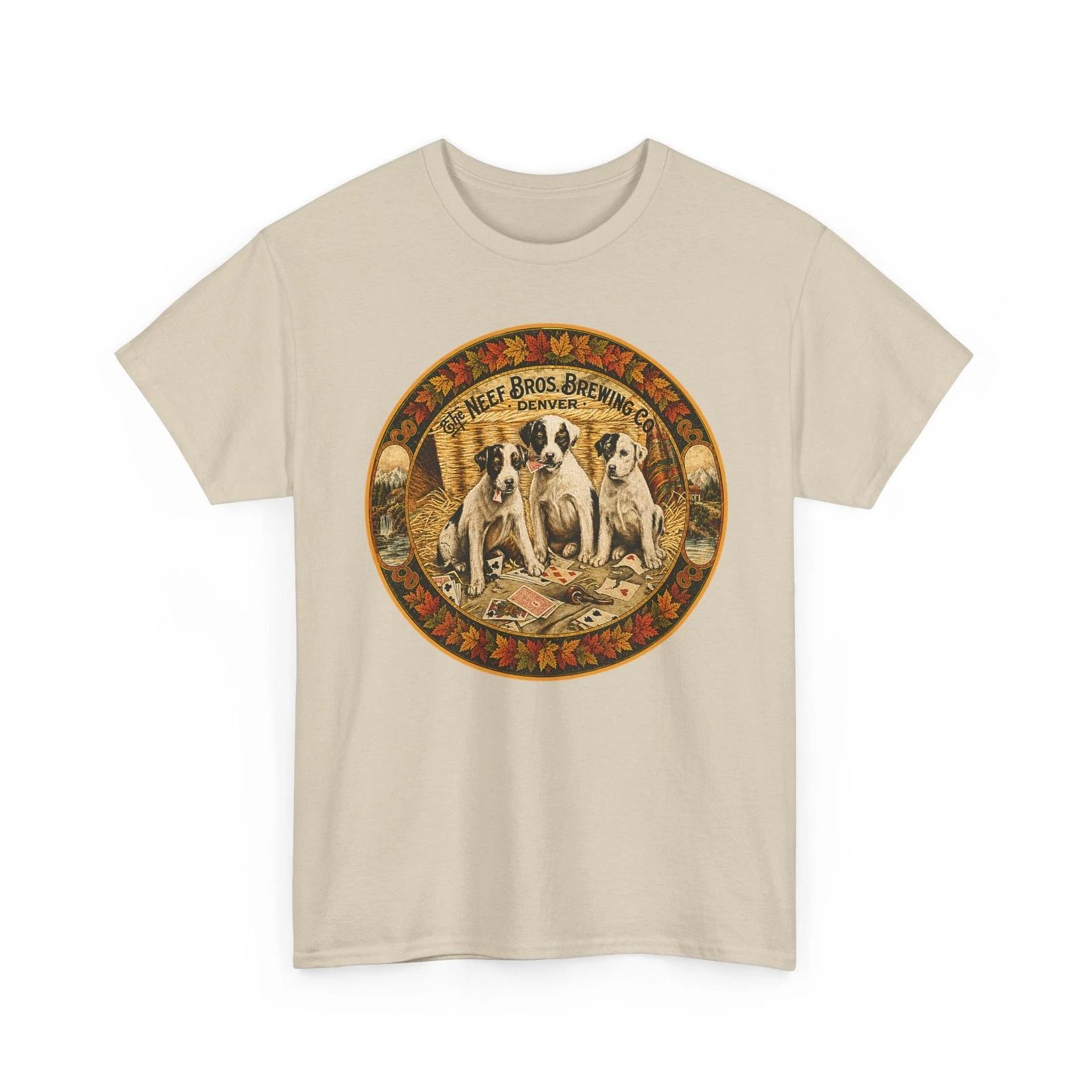 Neef Bros. Brewing Co Denver CO Puppy Dogs Pre-Pro Retro Beer Breweriana T-Sirt S