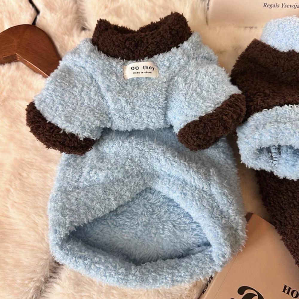 

Потовщене Тепле Худі для Собаки Зимовий Теплий Одяг для Щеняти Двоногий Одяг Пет Вормер Топи Кішка Собака Blue - S