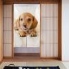 Stylish and Noren Curtain Featuring a Miniature Dachshund Perfect for Living and Other 86cm X Easy-to-use Puppy. Privacy, Entryways, Kitchens, Rooms,